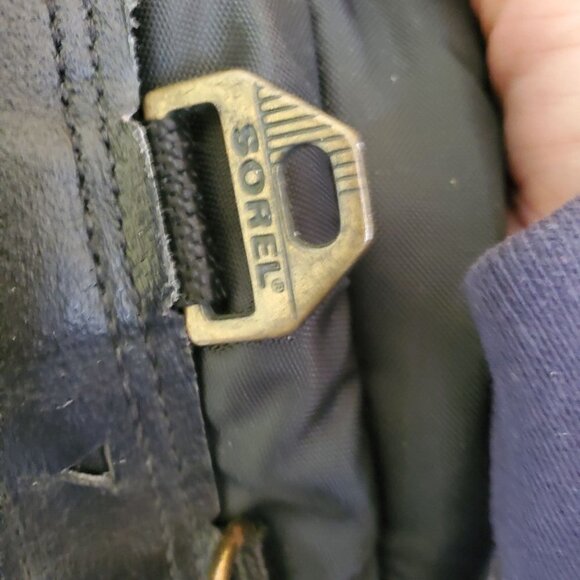 Sorel Black Lace Up Fur Cuff Mid Calf Winter Boots Size 10 - Picture 7 of 9